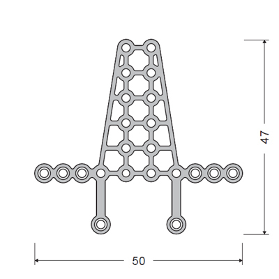 Мини-пластина для дна глазницы, узкая, толщина 0.6 мм - фото 1