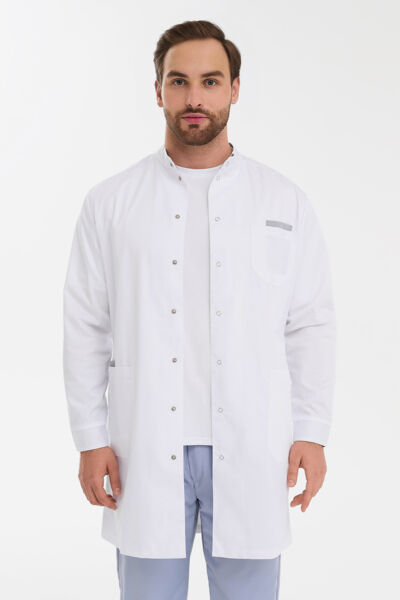 Халат мужской на кнопках Тезис TZ810, белый, 54 - фото 3