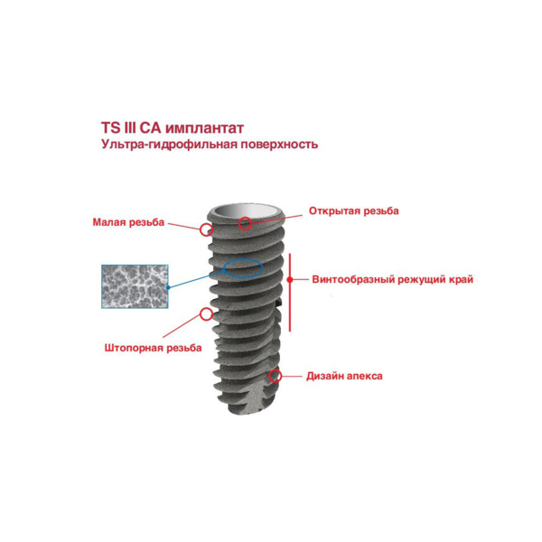 TS III CA Ultra-Wide - имплантат, D=6.0 мм, 6-гран, L=8.5 мм, в кальциевом растворе, Standart - фото 1