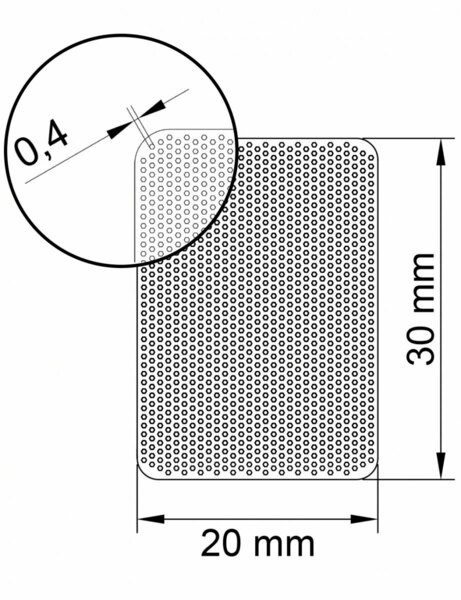 Пластина титановая EndoCarbon, перфорированная, 20х30 мм, D=0,4 мм, 1 шт - фото 1
