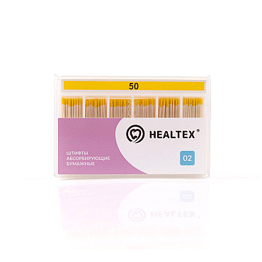 Штифты абсорбирующие бумажные Healtex, с маркировкой длины, конусность 02, размер 50, 200 шт - фото 0