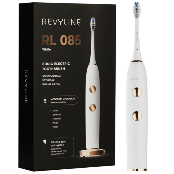 Электрическая звуковая зубная щётка Revyline RL 085, белая - фото 0