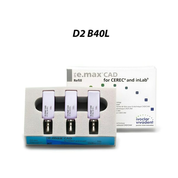 IPS e.max CAD CEREC/inLab HT - блоки из стеклокерамики, цвет D2 B40L, 3 шт - фото 0