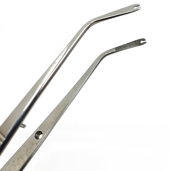 Пинцет шовный Nordent, изогнутый, без защелки, для шовного материала, 150 мм - фото 1