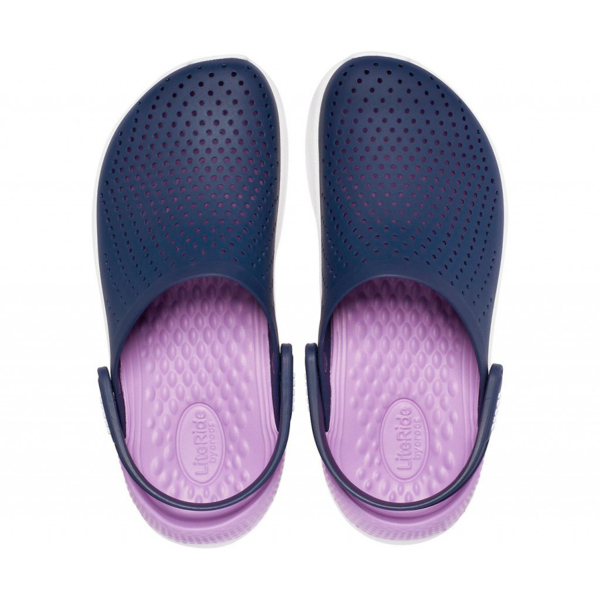 Сабо CROCS LiteRide Clog, темно-синие с сиреневым задником, 39-40 - фото 2