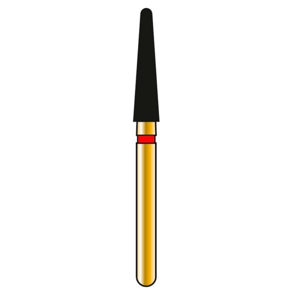 Бор алмазный G856, конус закругленный, D=2.1 мм, L=9.0 мм, FG, красный, 1 шт - фото 2
