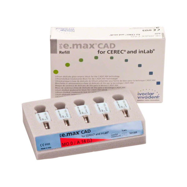 IPS e.max CAD CER/inLab MO - блоки из стеклокерамики, цвет 0 A14 (L), 5 шт - фото 2