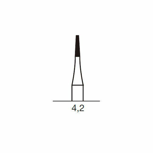 Бор твердосплавный CB 33, конус плоский, с зубцами, D=1.0 мм, L=4.2 мм, RA, синий - фото 1