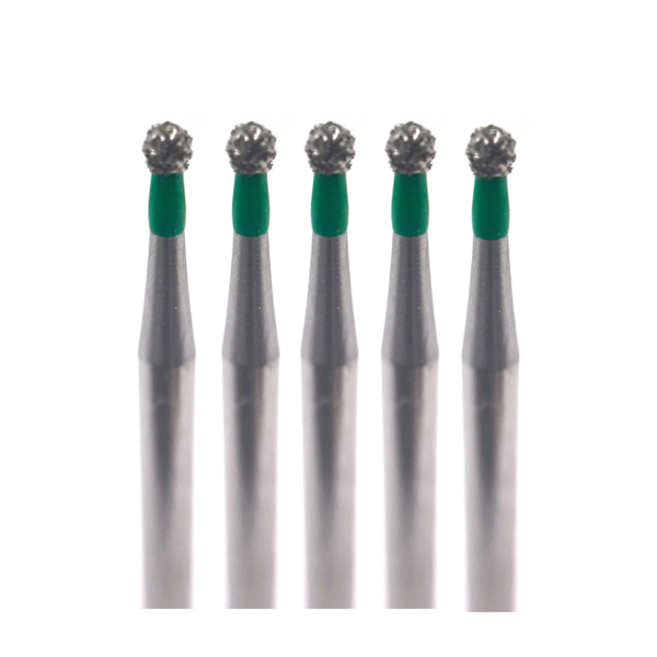 Бор алмазный Ecoline E 801 C, шаровидный, D=1.2 мм, FG, зеленый, 5 шт - фото 0