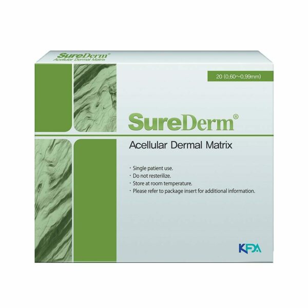 Бесклеточный дермальный матрикс OSSTEM SureDerm, резорбируемый, для костной и тканевой регенерации, толщина 0.60-0.99 мм, 2х4 см, 1 шт - фото 0