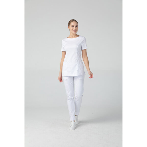 Туника женская Dr. Nice с молнией сзади, короткий рукав, белый, 52 - фото 0