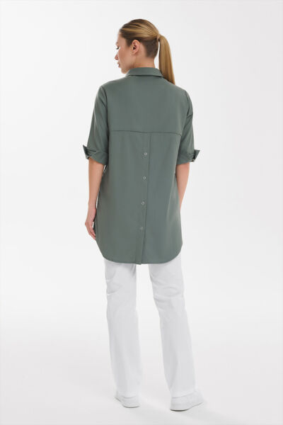 Рубашка женская на кнопках Тезис TZ450, оливковый, 48 - фото 5