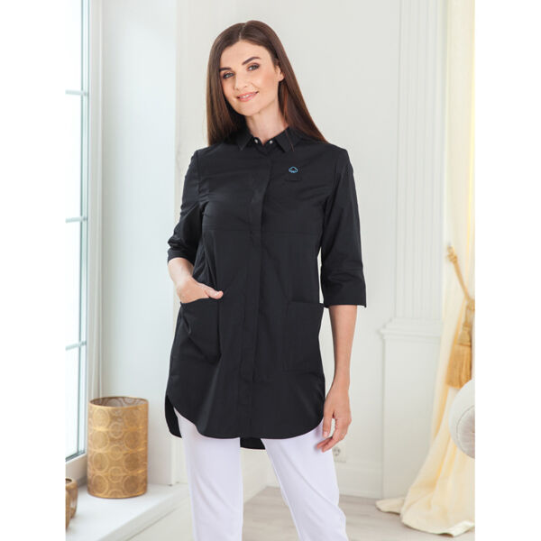 Рубашка женская на кнопках, черный, 58 - фото 0