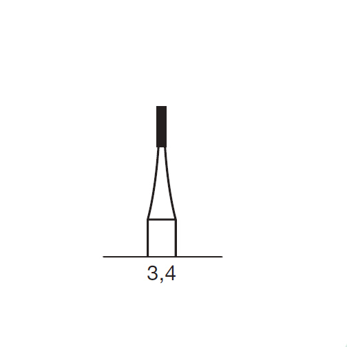 Бор твердосплавный CB 31, цилиндр с зубцами, D=0.8 мм, L=3.4 мм, HP, синий - фото 1