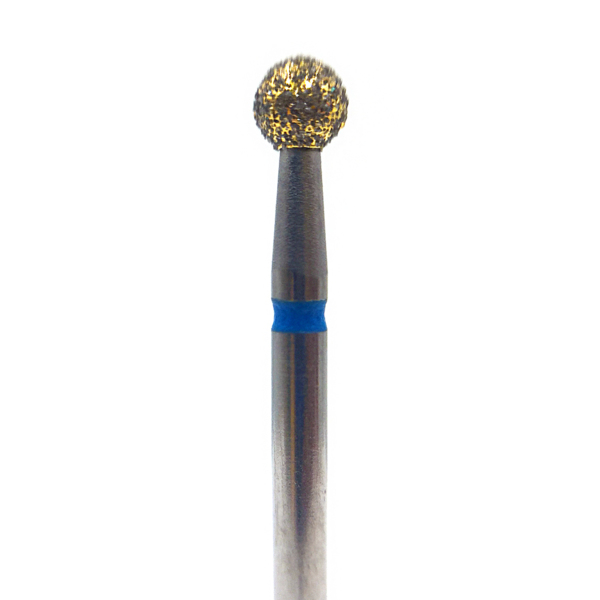 Бор алмазный 801Q, GOLD Line, шаровидный, D=2.5 мм, FG, синий - фото 0