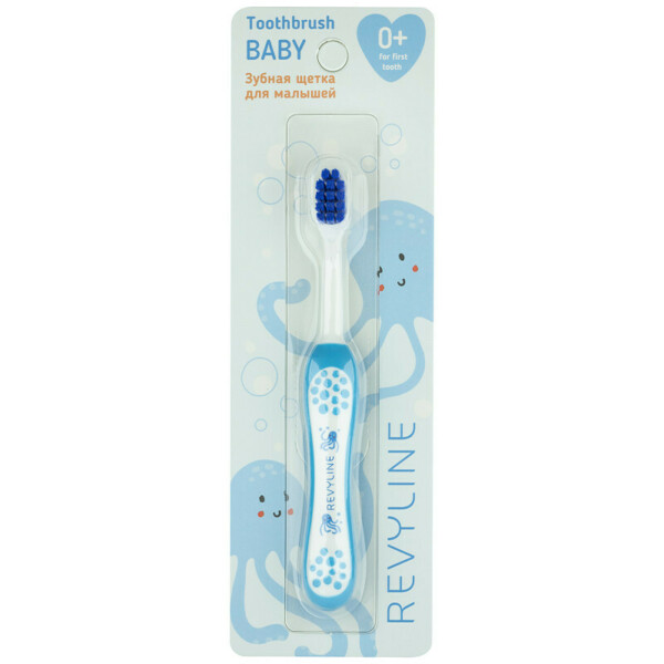Детская зубная щётка Revyline Baby S3900, мануальная, от 0 до 3 лет, голубая - фото 0