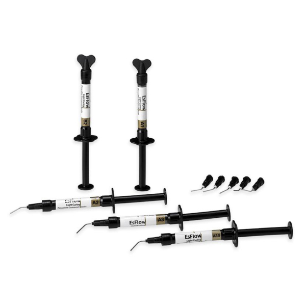 EsFlow — жидкотекучий светоотверждаемый пломбировочный материал, цвет А1, шприц 2 г х 2 шт - фото 1