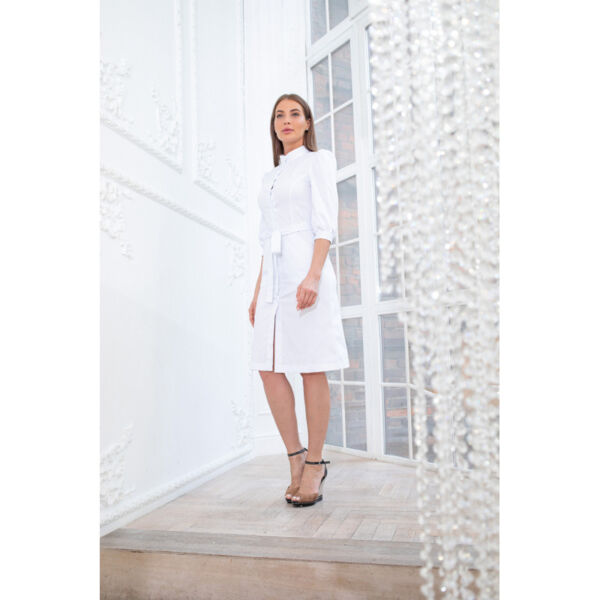 Платье Dr. Nice на пуговицах, белый, 42 - фото 2