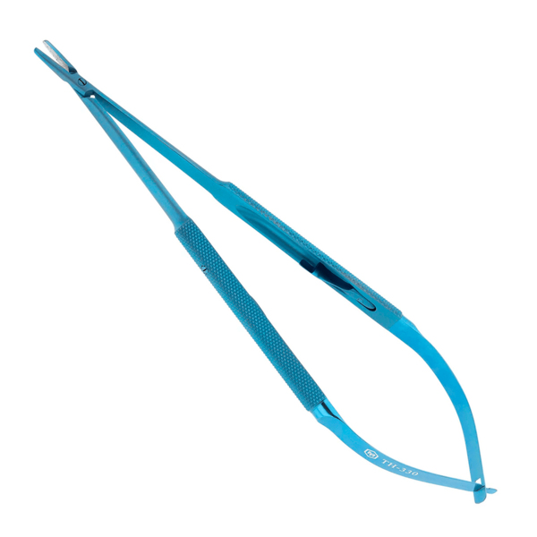 Иглодержатель микрохирургический, прямой, для иглы 5/0, 1,5 мм, длина 180 мм - фото 0
