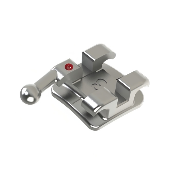 Брекет металлический IMD Atua Mini Roth, нижний левый клык с крючком, паз дуги .022 ", 1 шт - фото 0