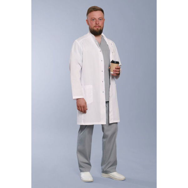 Халат мужской 550, длинный рукав, белый, 50 - фото 2