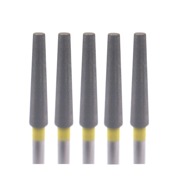 Бор алмазный Ecoline E 848, цилиндр конусный, D=2.3 мм, FG, желтый, 5 шт - фото 0