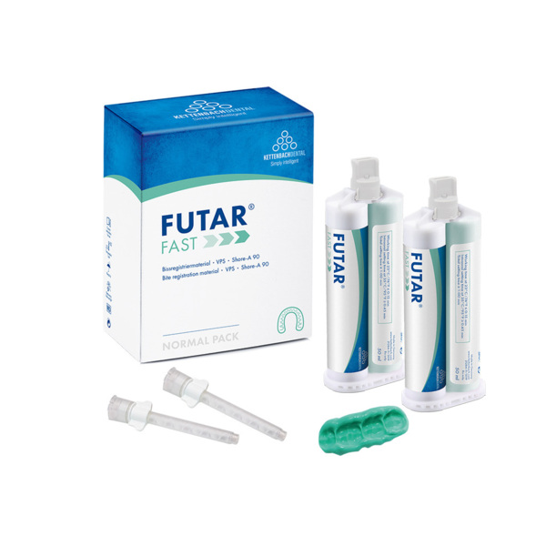 Futar Fast (Normal pack) - материал для регистрации прикуса (А-силикон), 2x50 мл + 6 смесителей (зеленых)
