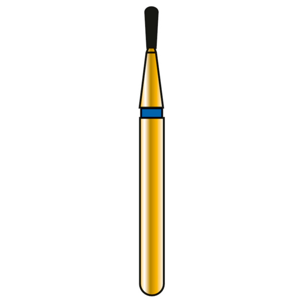 Бор алмазный G830, груша, D=0.9 мм, L=2.7 мм, FG, синий, 1 шт - фото 0