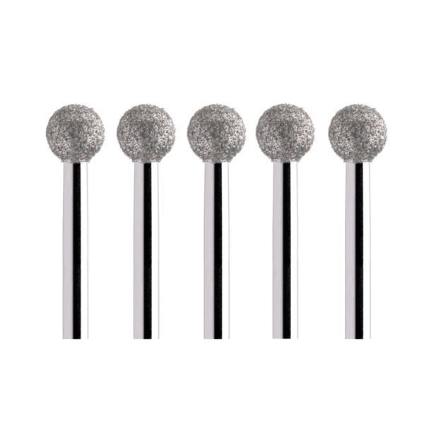 Бор алмазный 801L, удлиненный шарик, D=2.9 мм, FG, желтый, 5 шт - фото 0