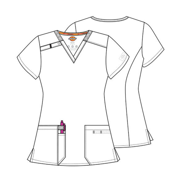 Топ медицинский женский Dickies DK615, голубой, L - фото 4