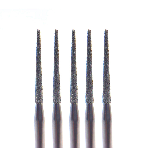Бор алмазный 859L, пика, длинный, D=1.2 мм, L=10 мм, FG, зеленый, 5 шт - фото 0