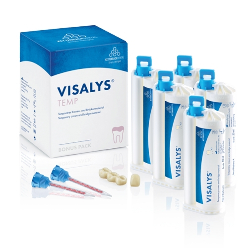Visalys Temp Bonus pack - материал для изготовления временных коронок и мостов, цвет A3, 1 x 50 мл + 3 смесительные канюли - фото 1