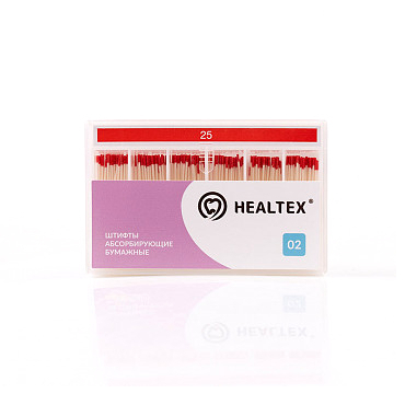 Штифты абсорбирующие бумажные Healtex, с маркировкой длины, конусность 02, размер 25, 200 шт - фото 0