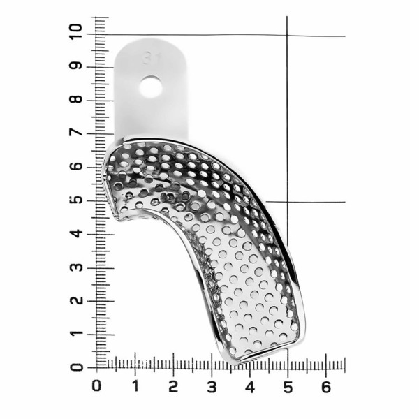 Ложка оттискная HLW, фрагментарная, перфорированная, боковая, сталь, 1 шт - фото 1