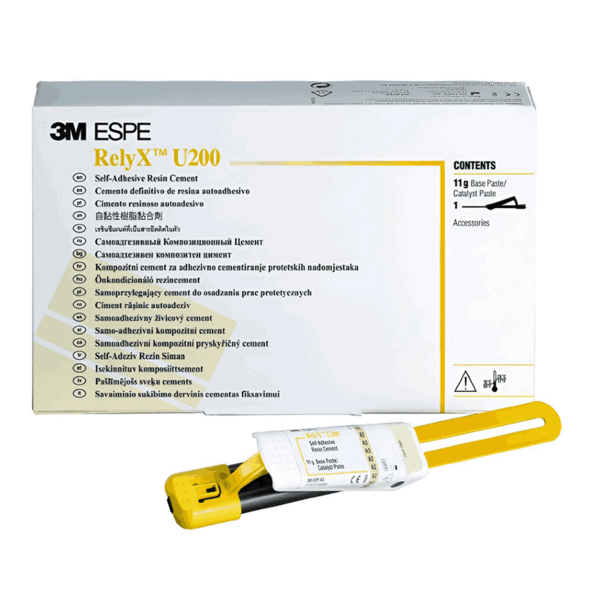 Цемент композитный 3M ESPE RelyX U200, самоадгезивный, для постоянной фиксации, цвет TR прозрачный, кликер, 1х11 г - фото 0