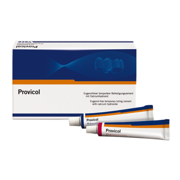 Provicol - безэвгенольный цемент для временной фиксации, набор 25 г + 25 г - фото 0