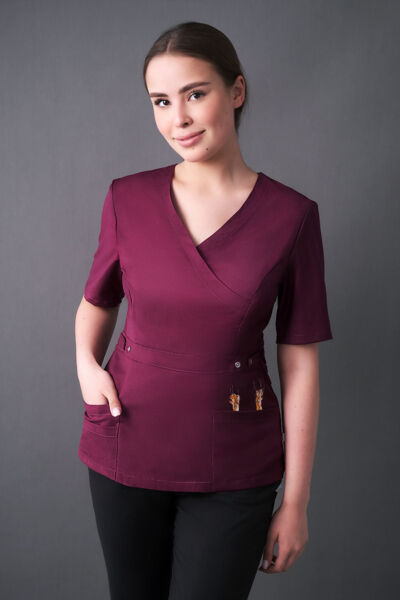 Туника женская Тезис TZ305 с принтом "Лапки", винный, 44 - фото 0