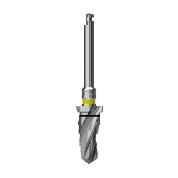 Сверло коническое OSSTEM TS Taper, для набора 122 Taper Kit, D=5.5 мм, L=15 мм, TL=38 мм, Y-Dim=1.0 мм, цвет желтый