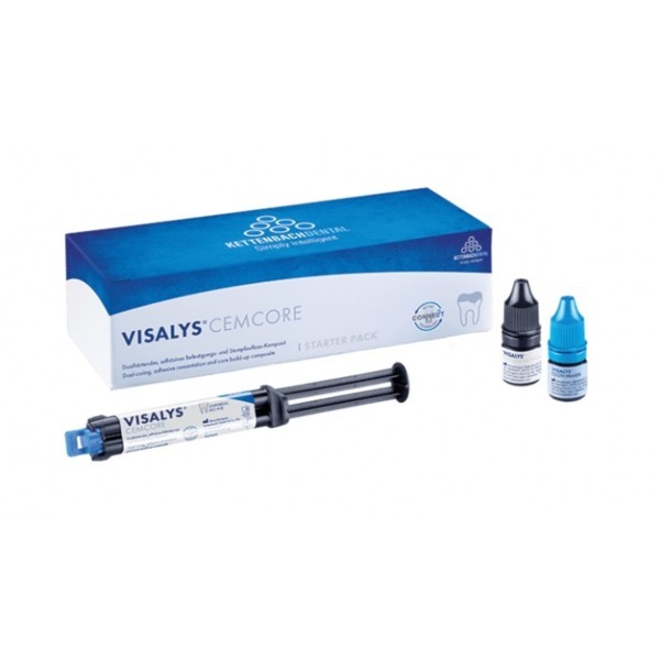 Композит двойного отверждения  Kettenbach Visalys CemCore Universal, для фиксации непрямых реставраций, цвет Universal  A2/A3, 2.5 мл шприц + аксессуары