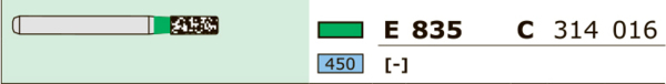 Бор алмазный Ecoline E 835, цилиндр, D=1.6 мм, FG, зеленый, 1 шт - фото 2