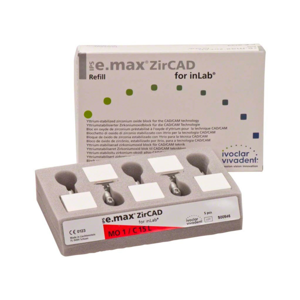 IPS e.max ZirCAD inLab - блоки из оксида циркония, цвет MO 1 C15 L, 5 шт - фото 1