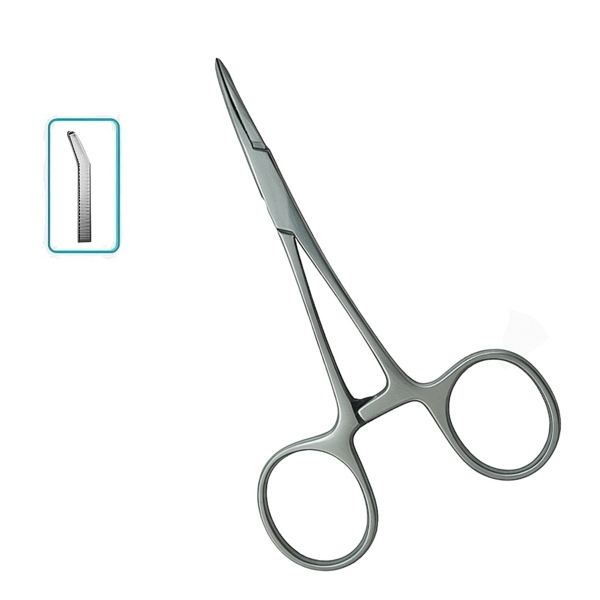 Зажим SAMMAR International Mosquito, изогнутый по плоскости, для новорожденных, 125 мм, 1 шт - фото 0