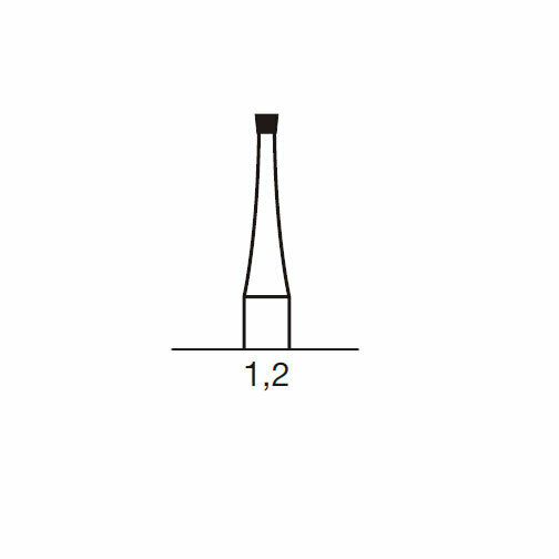 Бор твердосплавный CB 2, конус обратный, D=1.2 мм, L=1.2 мм, FG, синий - фото 1