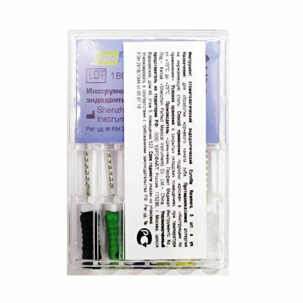 Дрильборы ручные Eurofile Reamers, для прохождения и расширения корневых каналов, 21 мм, №15-40, сталь, 6 шт - фото 1