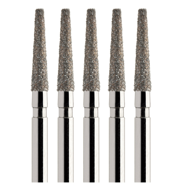 Бор алмазный 847, конус, D=2.1 мм, L=8 мм, FG, зеленый, 5 шт - фото 0