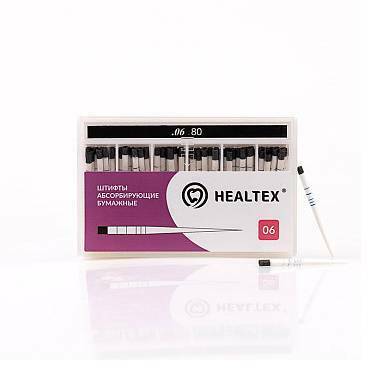 Штифты абсорбирующие бумажные Healtex, с маркировкой длины, конусность 06, размер 80, 100 шт - фото 0