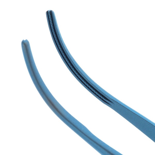 Пинцет атравматичный Микрохирургические технологии, плавно изогнутый, 1.2 мм, с противовесом, 180 мм - фото 1