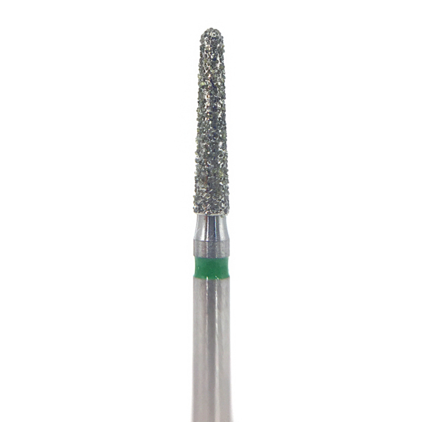 Бор алмазный 856, конус закругленный, D=1.6 мм, L=8.0 мм, FG S, зеленый - фото 0