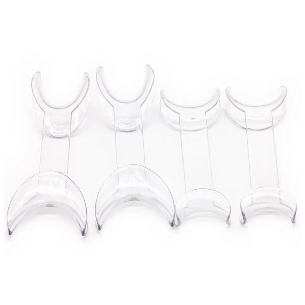 Ретрактор стоматологический Dentins, двусторонний, для щек и губ, прозрачный, набор 4 шт - фото 0