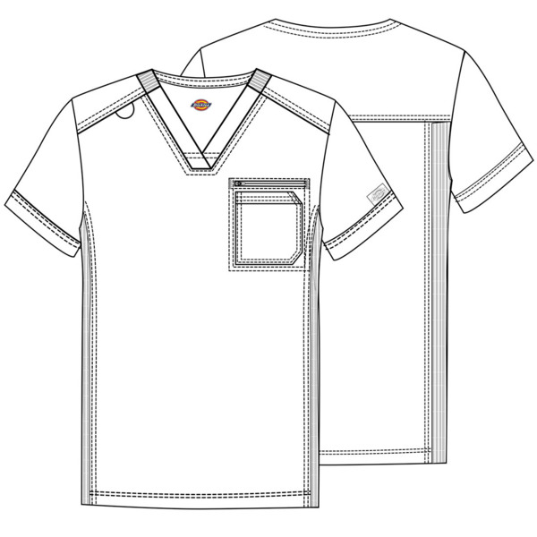 Топ медицинский мужской Dickies DK865, белый, XS - фото 4